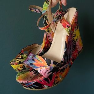 RAD Tropical Platform Wedge Y2K Heels